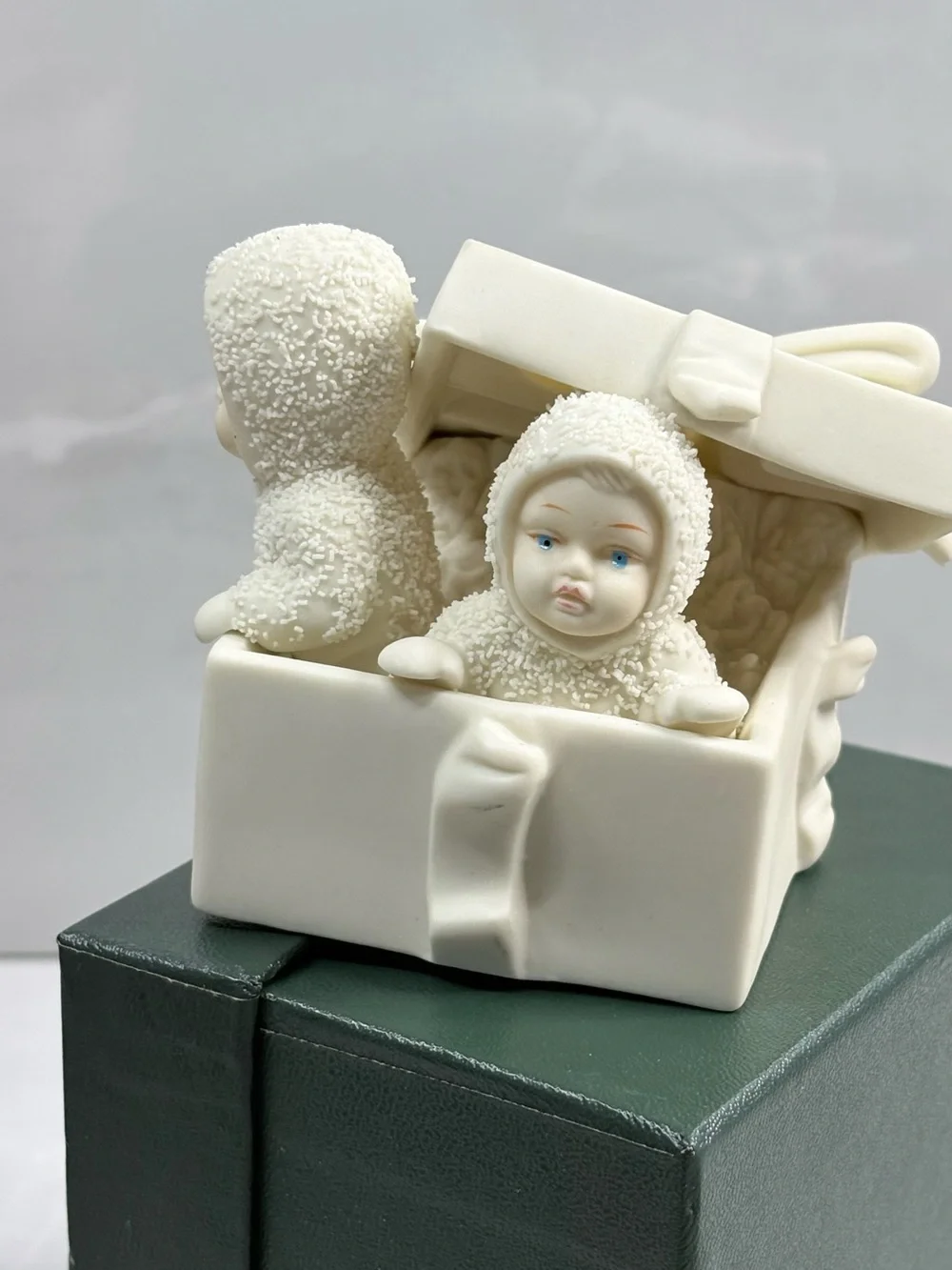 Department 56 Snowbabies Winter Surprise Ivory and Gold Ornament